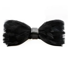 Новая мужская мода мужская оригинальная Деловая одежда галстук-бабочка черный перо высокого класса воротник цветок жениха вечернее