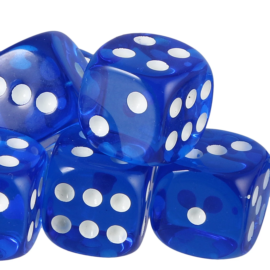 10pcs 16mm Six-sided D6 Dice for Dungeons & Dragons D&D TRPG Dices Party Gambling Dices Game Digital Dices