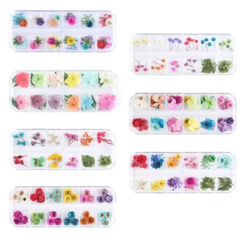 

12 Grid/Box Crystal Epoxy Filler Dry Flower Handmade Flowers DIY Craft Silicone Molds UV Resin Filling Material Accessories