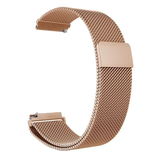 20 мм Milanese Loop Магнитная Нержавеющая сталь часы ремешок для Xiaomi huami Amazfit молодежи бит Smart ремешок на запястье браслет - Цвет: Розовое золото