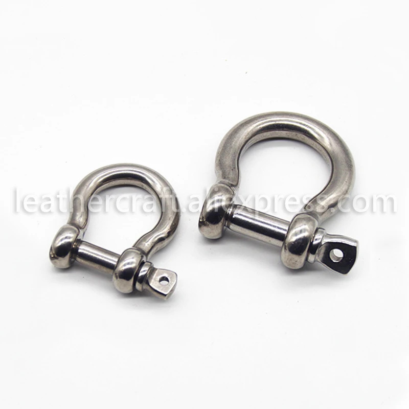 1 개 스테인레스 스틸 Carabiner D 보우 걸쇠 Fob 열쇠 고리 열쇠 고리 후크 나사 조인트 커넥터 버클 솔리드 메탈 2 크기