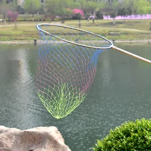 40cm Folding Brail Landing Net Head Color Nylon Fishing Net Stainless Steel Ring Fishing Depth Landing Dip Tackle Accessories