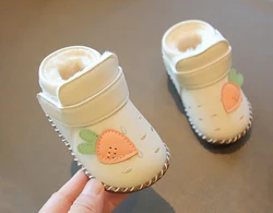 SandQ Baby Girls Boots Plush Winter Warm Footwear Boys Carrot 6-24M Flat Soft Sole Handstitching ботинки для девочки Botas Niña