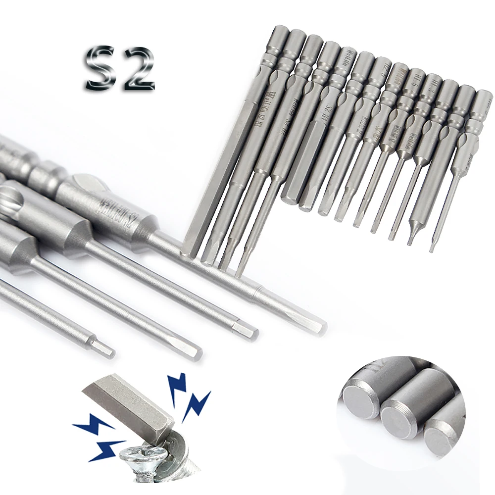 

1 x электрическая отвертка, биты для электроинструмента, магнитный шестигранный ключ 800, H0.9 - H6 S2, стальной круглый хвостовик 4 мм, комплект ключей длиной 40/60/100