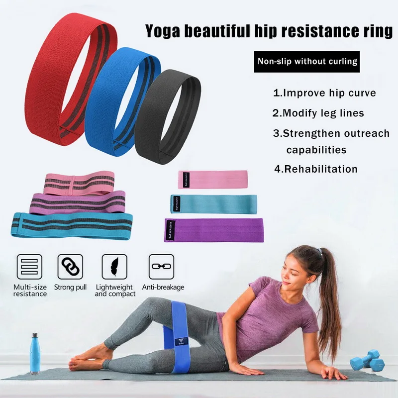 

3pcs Hip Circleing Resistance Bands Exercise For Butt Leg Thigh Pull Rope Fitness Exercises Resistance Bands Yoga Elastic Band