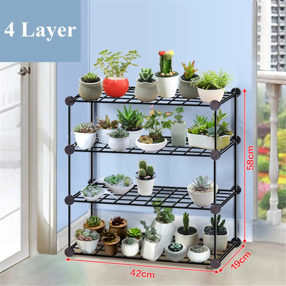 

Household Wrought Iron Multi-layer Plant stand Succulent Shelf Rack Balcony Simple Indoor Coffee Bar Garden Flower Pot Shelf