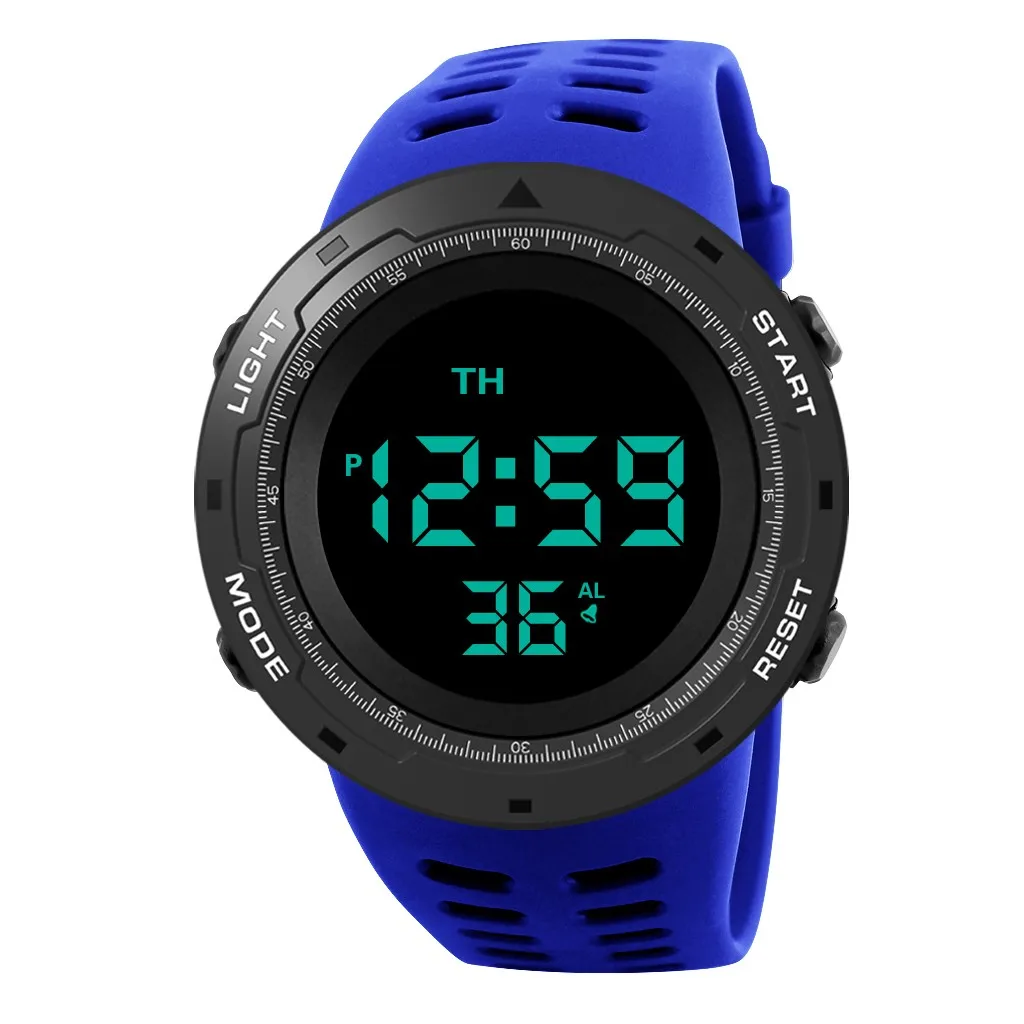 reloj hombre модные водонепроницаемые мужские спортивные часы для мальчиков ЖК-цифровой секундомер Дата Резиновые Спортивные Наручные Часы relogio masculino