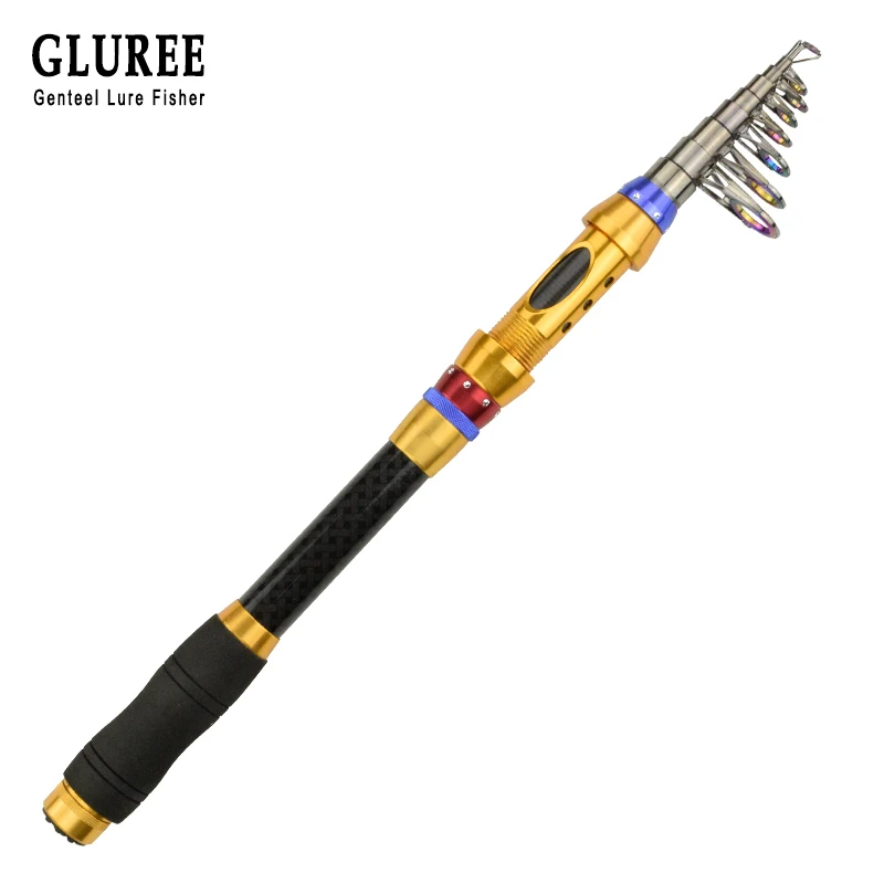 

GLUREE Carbon Spinning Fishing Rod Telescopic Rock Fishing Rod Carp Feeder Lure Tackle Super Hard 1.8m 2.1M 2.4M 2.7M 3.0M 3.6M