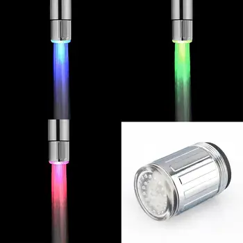 

7 Color RGB Stainless Steel LED Water Faucet Bathroom Glow Shower Tap Light