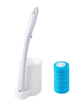 

Toilet Wand Disposable Toilet Cleaning System with 8 Disinfecting Toilet Wand Refill Heads Sponge Heads Storage