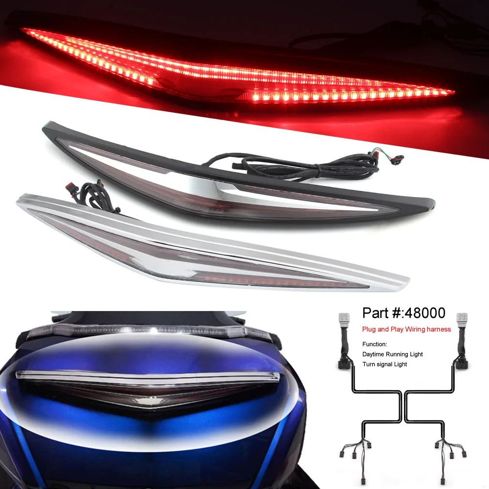 

For Honda Gold Wing GL1800 Goldwing 1800 Tour Airbag 2018-2021 Motorcycle Trunk Spoiler LED Rear Brake Light Turn Signal Lamp