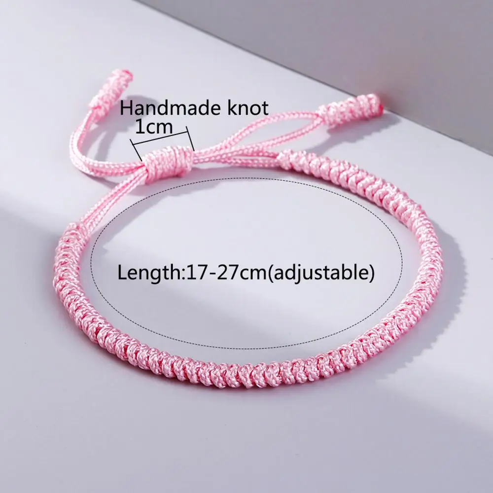 Lucky Red Nylon Thread Bracelet Tibetan Buddhist Handwoven Braided Rope Knots Bracelets Prayer Charm Jewelry Lover Wristbands
