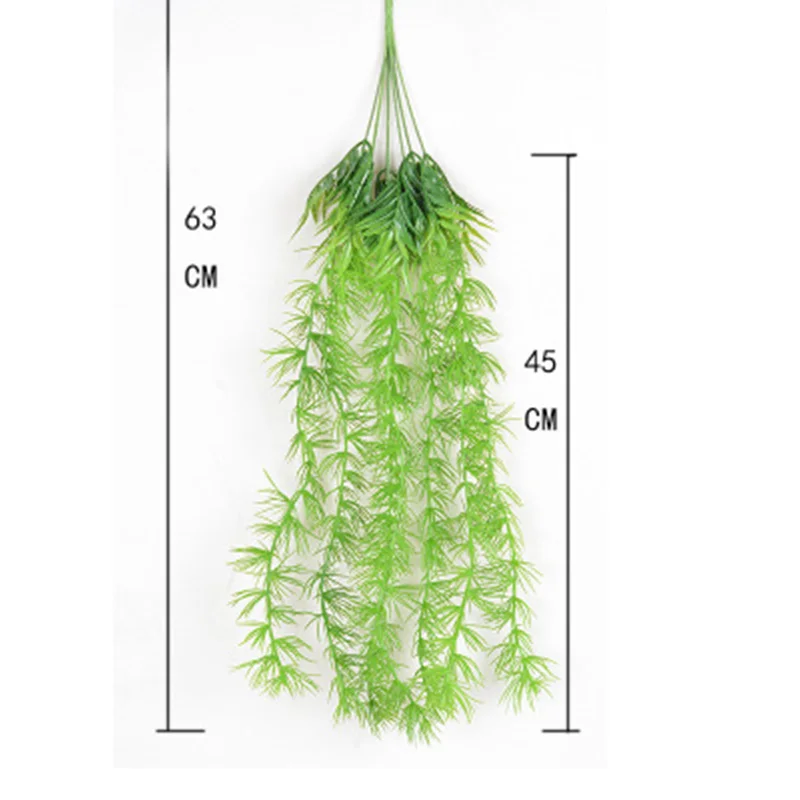 

45cm Artificial Plants Hanging Vine Green Leaves for Home Decoration Simulation Wicker Plant H99F