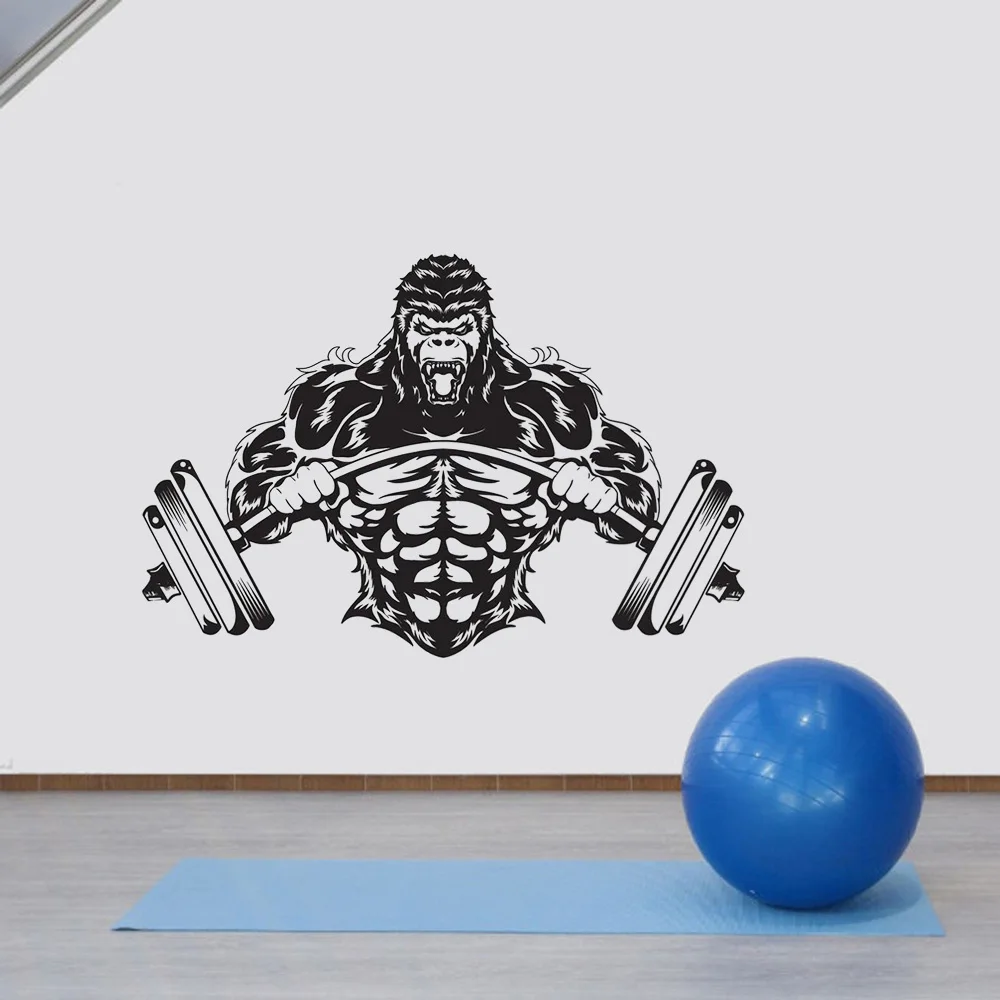 Gym Wall Stickers Custom Fitness Decor Workout Vinyl Sticker Gorilla Gym  Quote