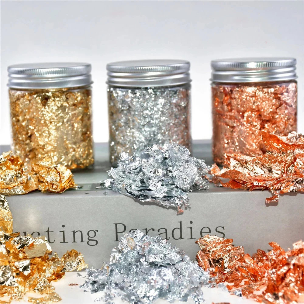 3g Imitation Gold Sliver Copper Foil Paper Home Decorations Craft Leaf Flake Sheets Sequins For Gilding DIY Nail Art Decor | Дом и сад