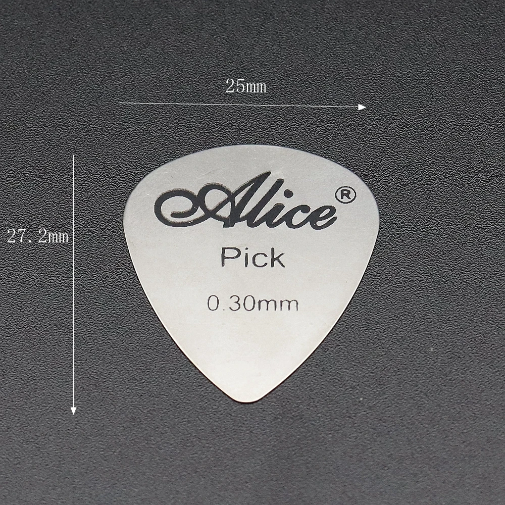 50pcs Guitar Metal Picks Alice Guitar Picks for Acoustic Electric Accessories 0.3mm