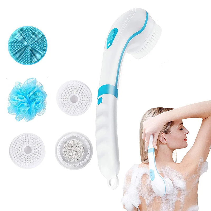 5 In 1 Electric Bath Brushes Silicone Handheld Massage Shower Brush Usb