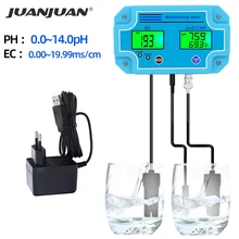 PH-2981 PH Tester 3 in 1 PH/TEMP/EC Meter Online Multi-parameter Water Quality Tester EC Detector Conductivity Monitor for Pool