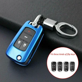 

Car Key Cover TUP Soft Rubber Protector Shell With Key Chain For Chevrolet Equinox 2010-2017