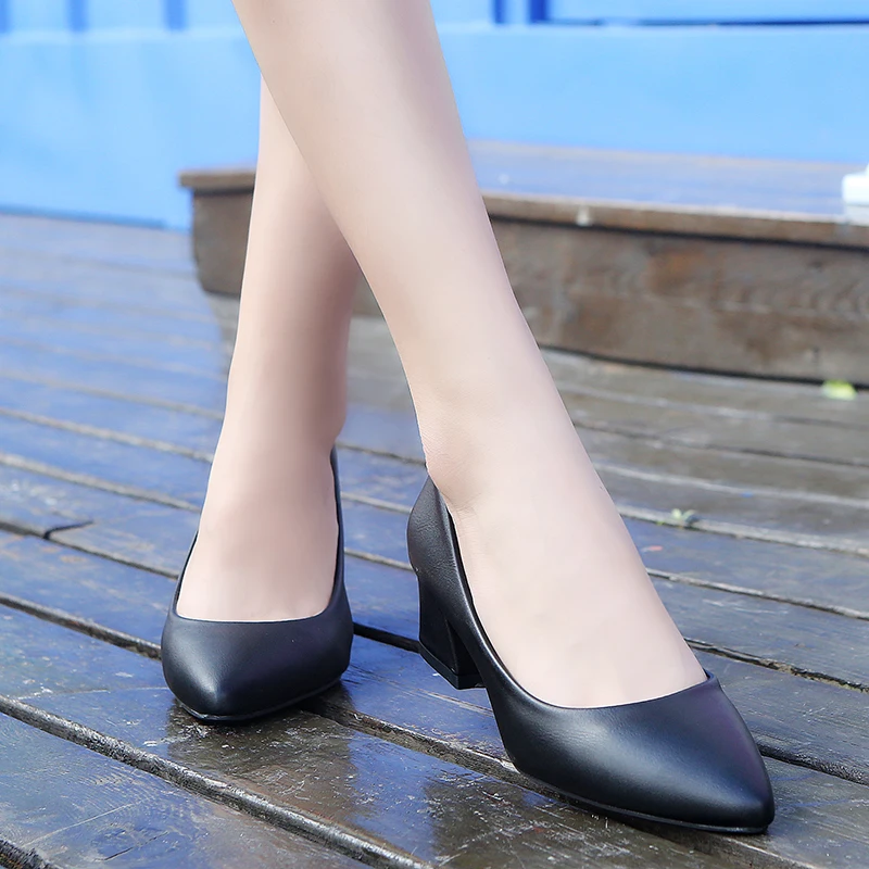 formal women leather shoes pointed work office ladies dress footwear high heels female pumps 4 6cm height increasing shoes woman (9)