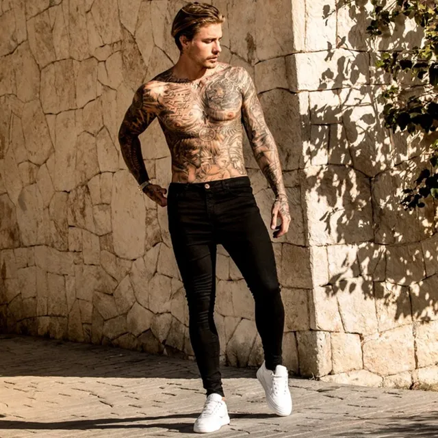 Men's Pure Color Jeans Slim Fit Super 