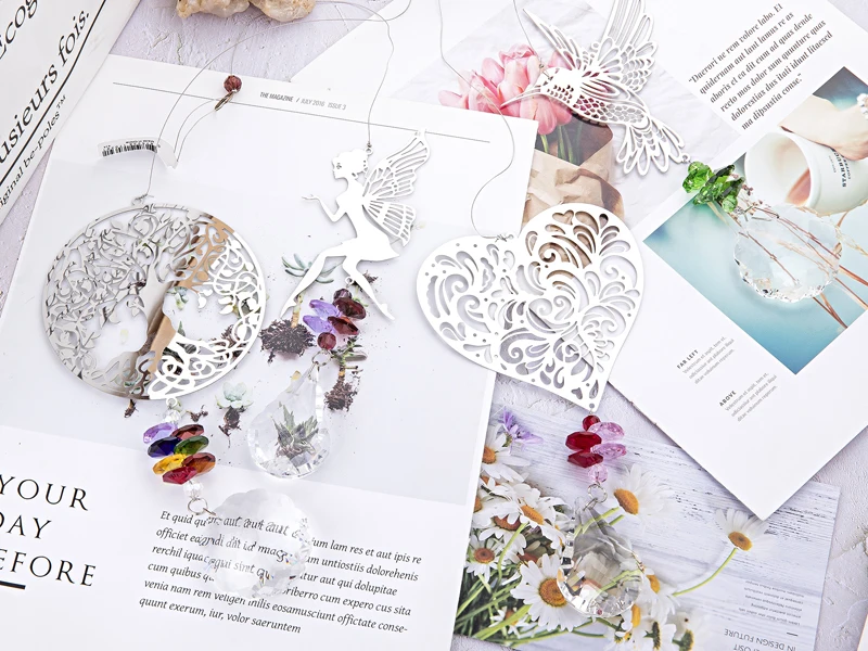 H&D 4 Styles Crystal Suncatcher Window Hanging Ornament Rainbow Maker Pendant for Christmas Day Wedding Cars Window Decor