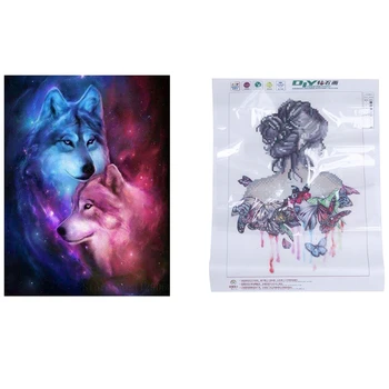 

Butterfly Girl 5D Diamond DIY Painting Embroidery Craft & 5D DIY Round Diamond Painting "Love Wolf"