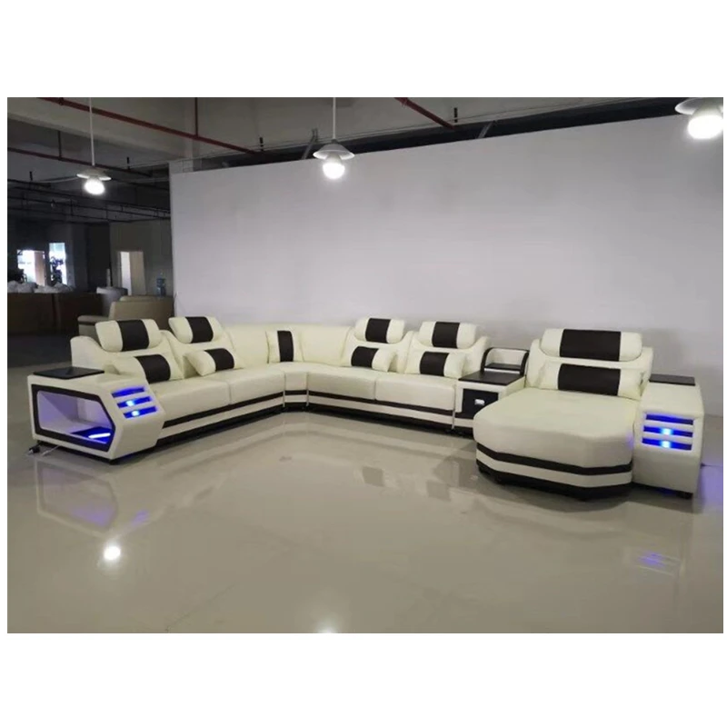 Outlet de fábrica, muebles para sala de sofá esquinero de cuero barato, de 7 plazas seccionales - AliExpress Muebles