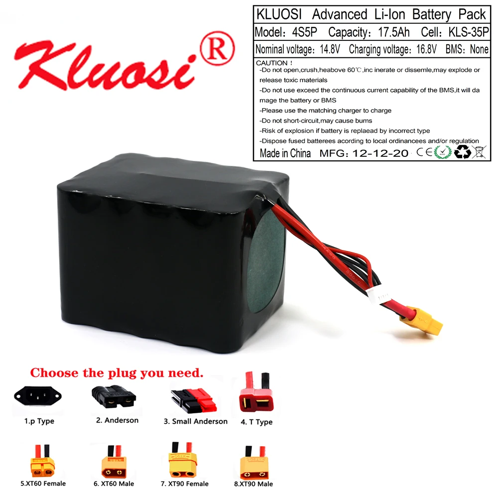 KLUOSI 14 8 V 17.5Ah 18Ah 4S5P 16 ионно литиевая Батарея высокое Ёмкость Бла (беспилотный