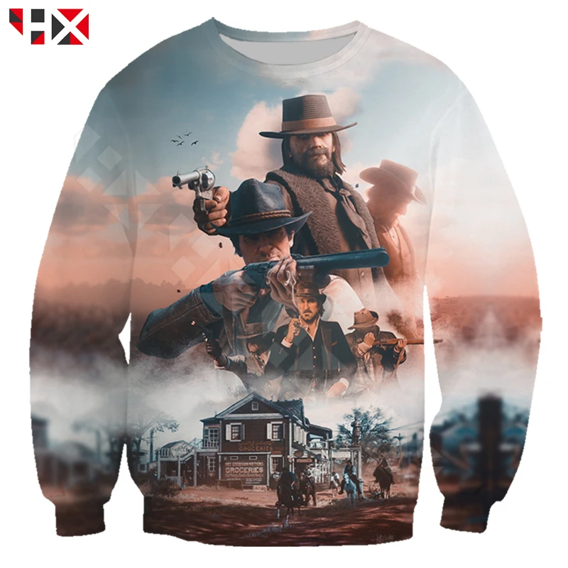 HX 2021 Осень Новый американский популярный Игра Red Dead выкуп 2 3D печать Мужчины