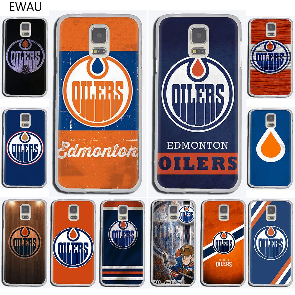 

EWAU Edmonton Oilers Hard phone cover case for Samsung Galaxy S6 7 Edge S8 9 10 Plus Note 8 9 10 M10 20 30 40