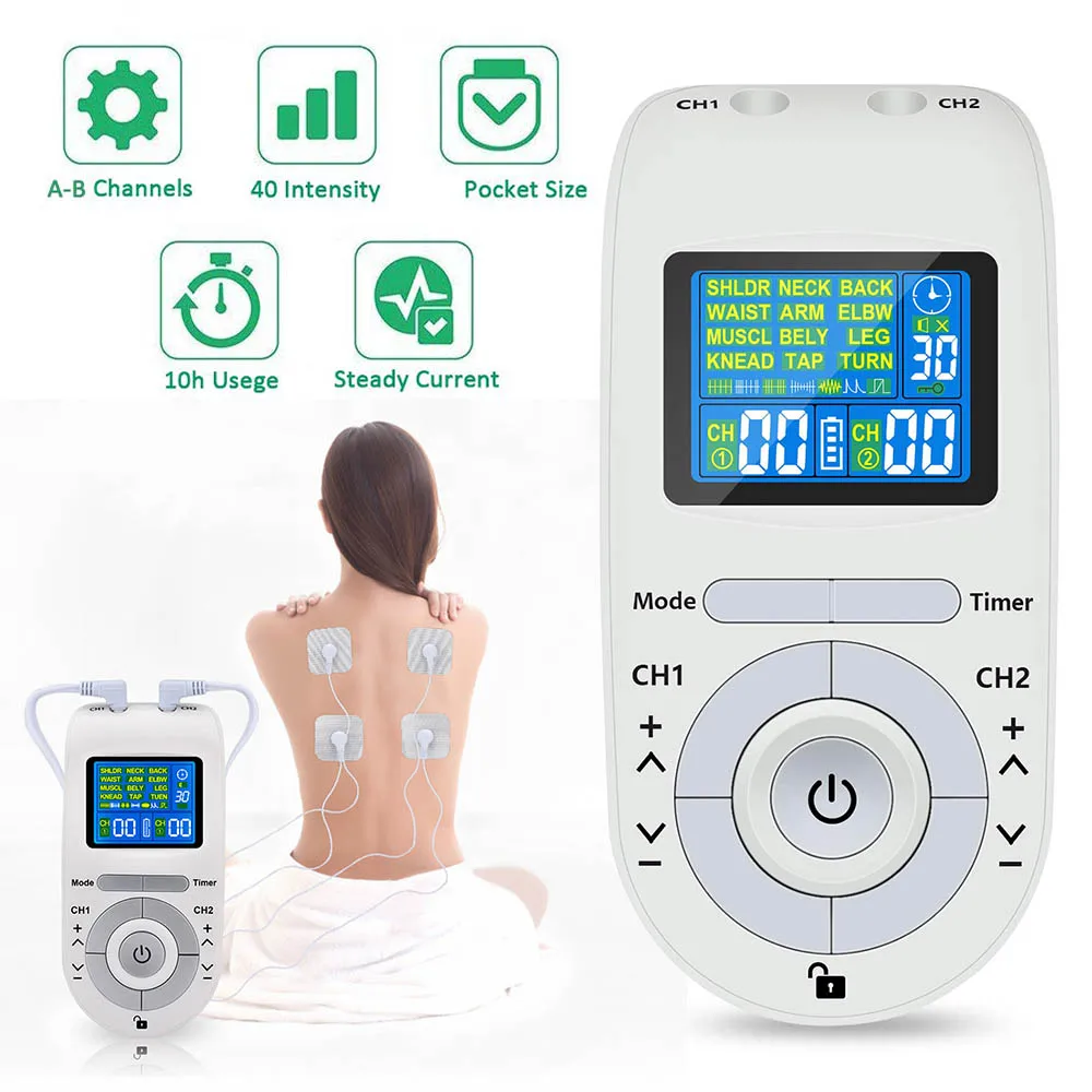 

Digital Tens EMS Therapy Machine Massage 12 Pain Relief Modes Muscle Acupuncture Muscle tens unit Meridian Massager D30
