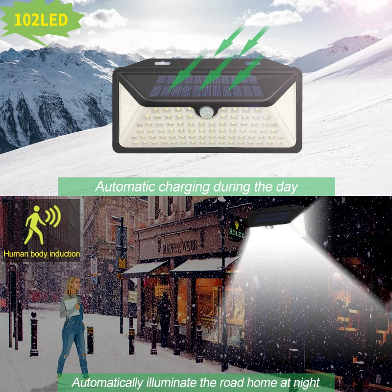 Светодиодный Ночной светильник на солнечной батарее с датчиком движения PIR, настенный светильник, уличный водонепроницаемый энергосберегающий уличный светильник, садовый светильник