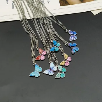 

Cute Butterfly Pendant Necklace for Women Cocktail Party Statement Necklace Steet Style Korean Fashion Necklace Jewelry Gifts