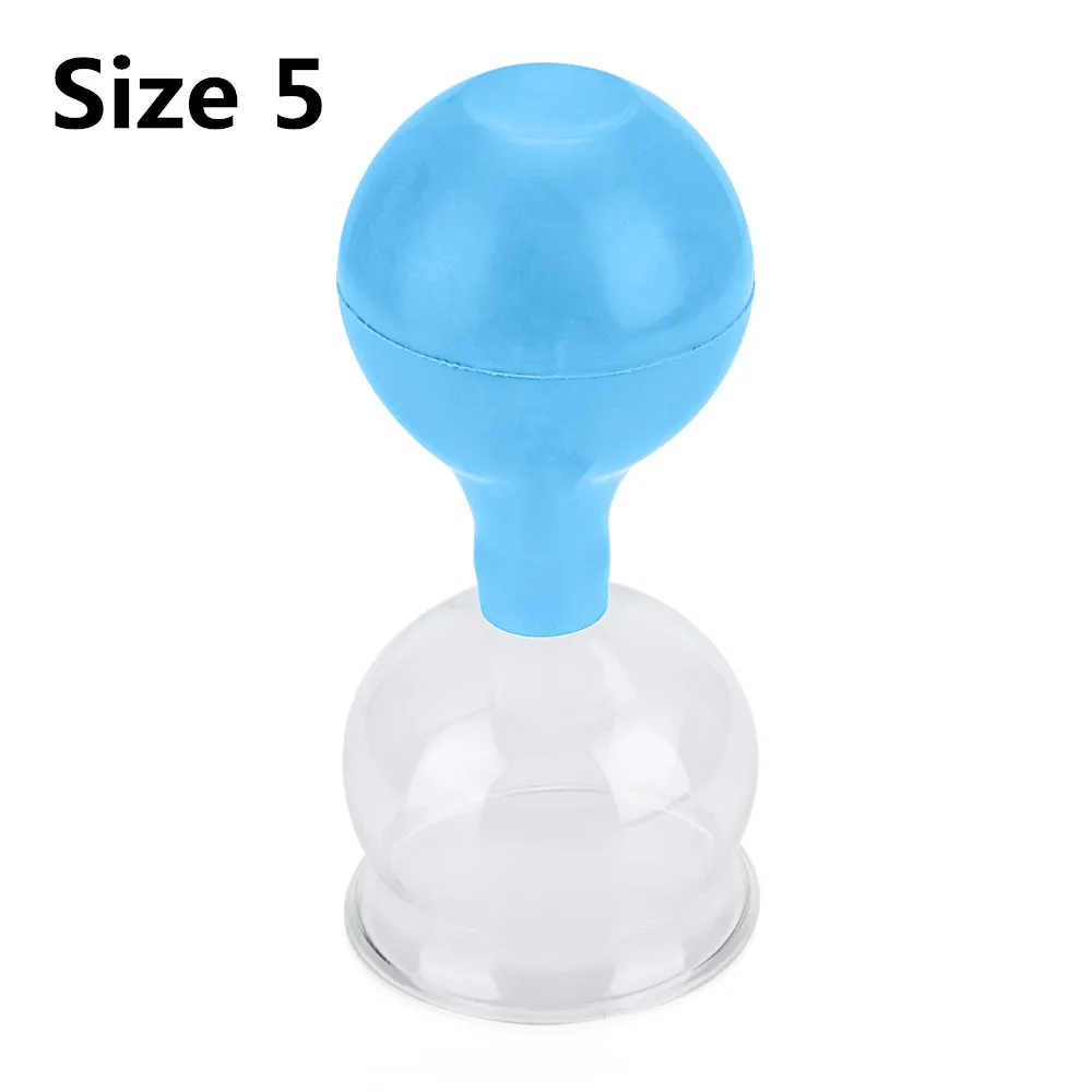 Blue Size 5 Резиновые Вакуумные банки, массажная присоска, анти вакуумный антицеллюлитный массаж банки для терапии, чашки, набор, массаж всего тела, инструменты для здоровья - Цвет: Blue Size 5