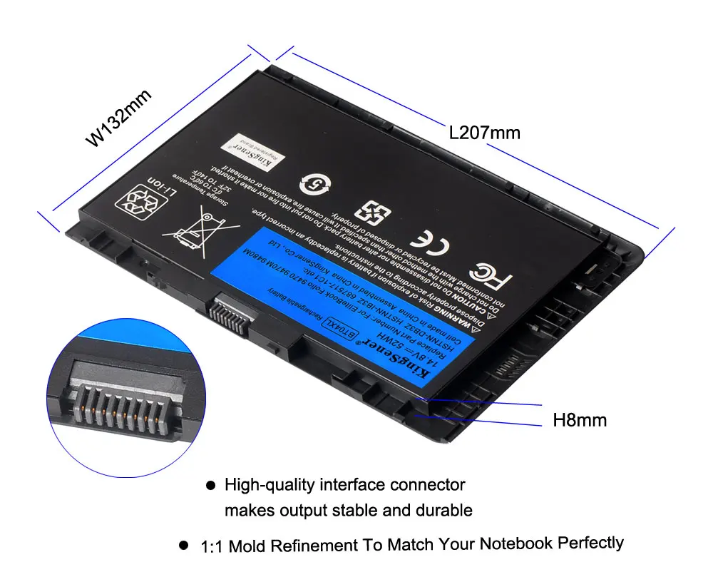 KingSener Новый BT04XL Батарея для HP EliteBook Фолио 9470 м 9480 HSTNN IB3Z DB3Z I10C BA06 687517 1C1 687945 001