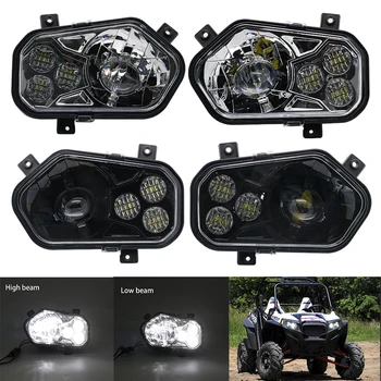 

For Polaris ATV LED Headlight Left Right High Low For 2012-2013 Polaris RZR Side X Sides and 2012-2013 Sportsman RZR 800 900 570