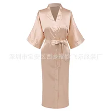 Ночной халат-Пижама Платье с глубоким v-образным вырезом размера плюс шелковая дышащая шнуровка однотонный Европейский Стиль Широкие пижамы из сосны для женщин