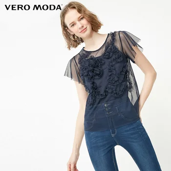 

Vero Moda Women's See-through Pleated Gauzy Straps Shirt|319241507