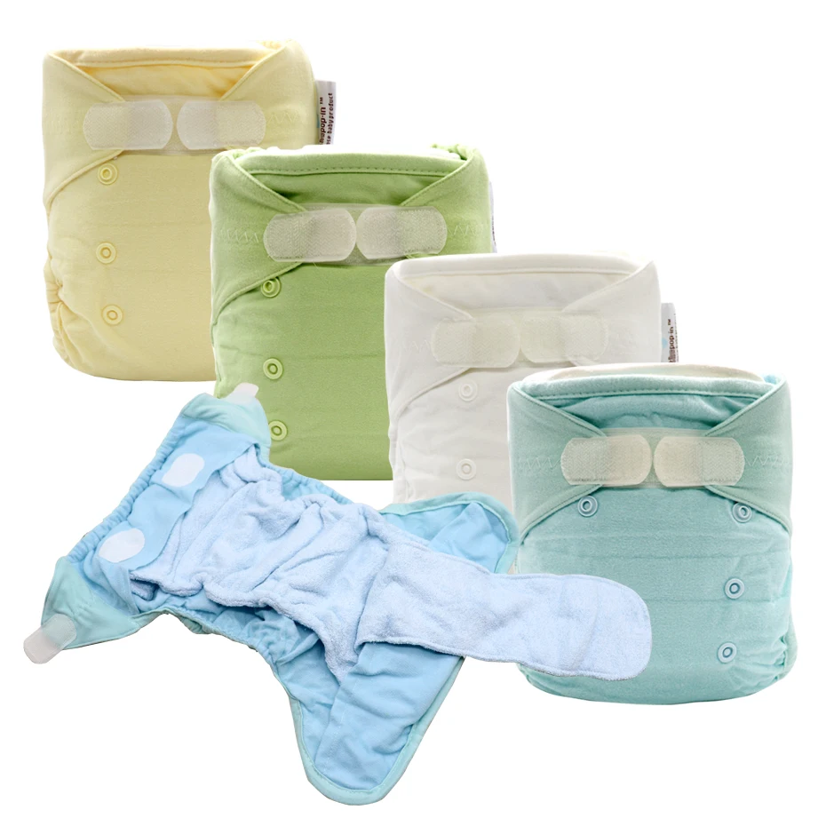 

Cloth Diapers Baby Cloth DiaperCover Washable Reusable Nappies AI2 Nappy With Bamboo Cotton Insert Prefold Diaper All In Two