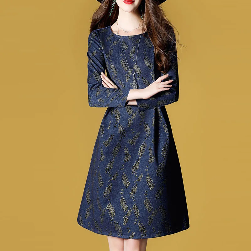 

French Retro Dress Female Autumn 2019 New Style Waist Hugging Slimming Elegant High-End Skirt Europe And America