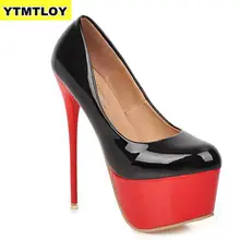 Весенние женские туфли-лодочки 17 см пикантные туфли на очень высоком каблуке для свадебной вечеринки, Размеры 35-42, женские туфли на платформе, цвет красный