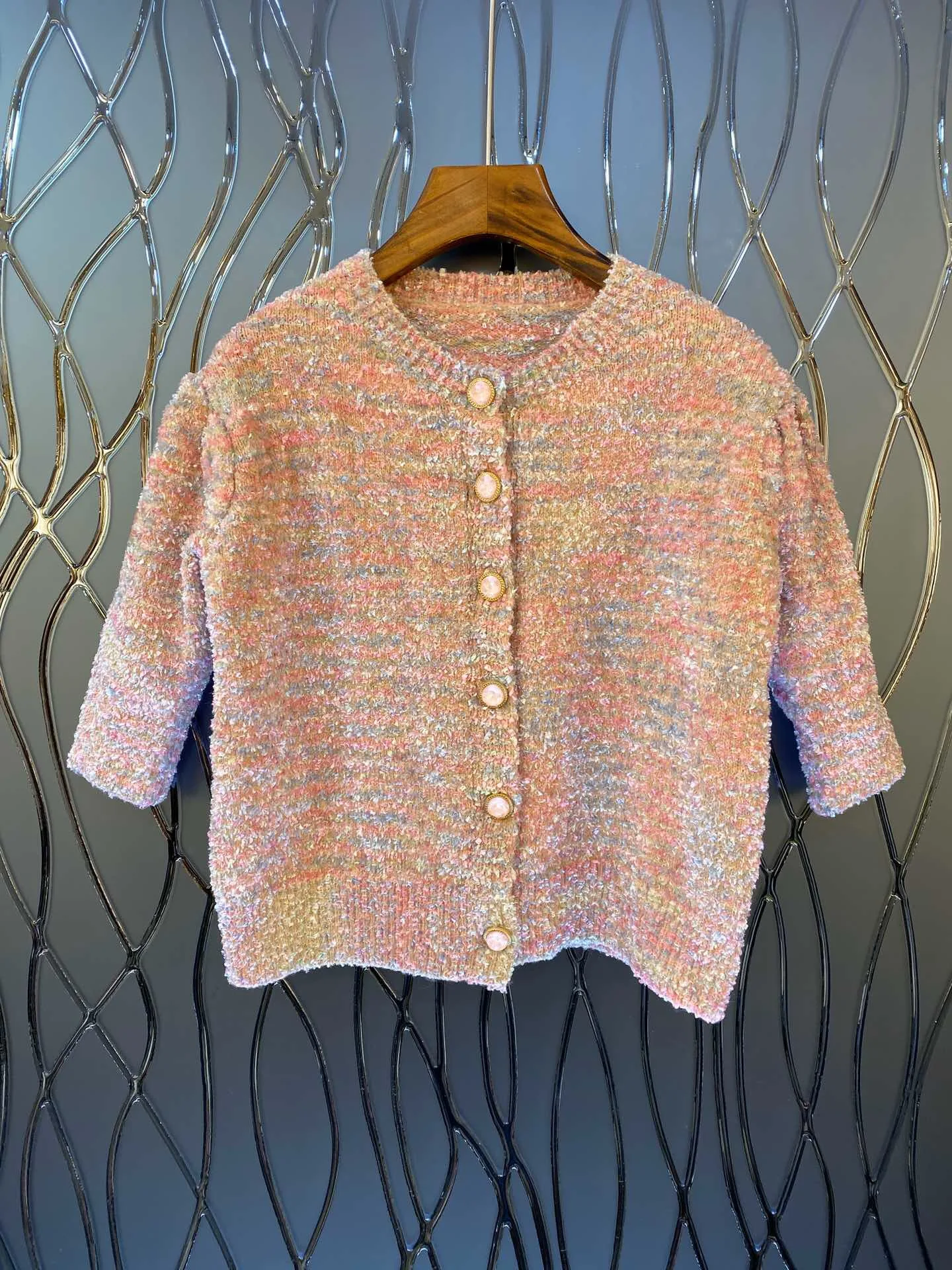 

2019 New Fashion Sweet Girly Style Pink Short Knit Cardigan Women Sweater Free Shipping Worldwide