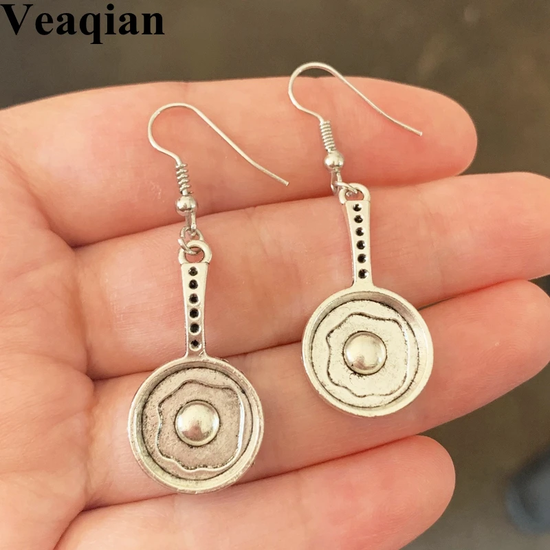 New fried food shaped fried egg earrings cute bread earrings gift creative earrings 2