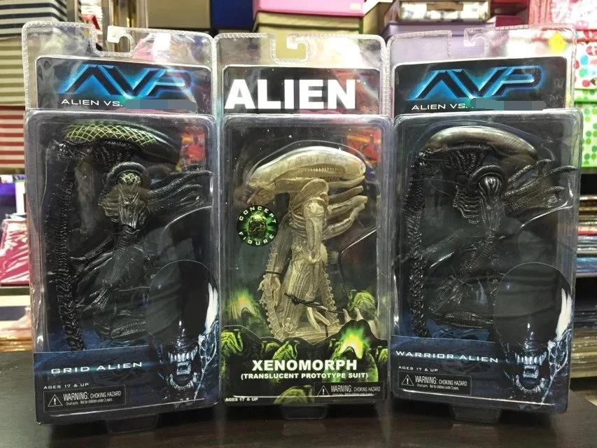 Aliens Vs Predator NECA Grid Alien Xenomorph полупрозрачный прототип костюма воин инопланетянин фигурка героя AVP Коллекция Модель игрушки