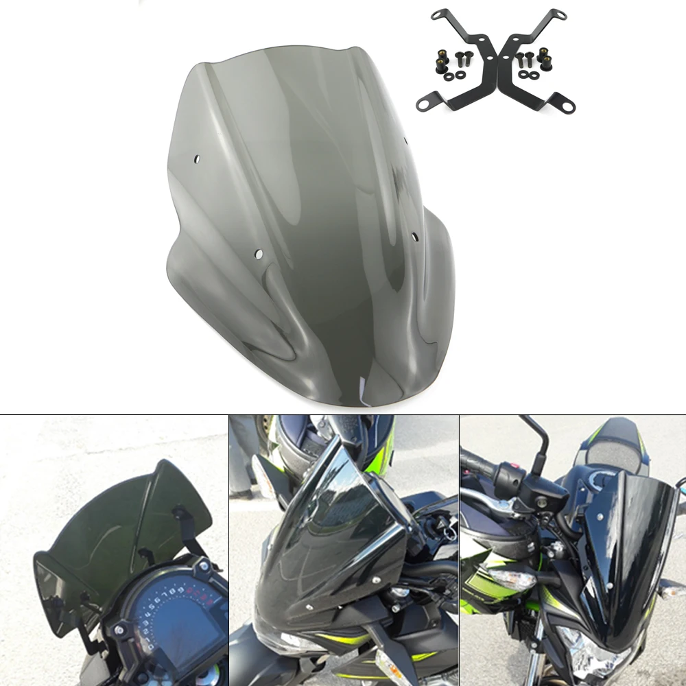 

For Kawasaki Z650 Motorcycle Accessories Airflow Windscreen Windshield Wind Deflector Bracket Protector Protection