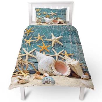 

Sea Star Conch Beach Duvet Cover Pillow Case Quilt Cover Set Bedclothes Single Bedding Sets For Bed