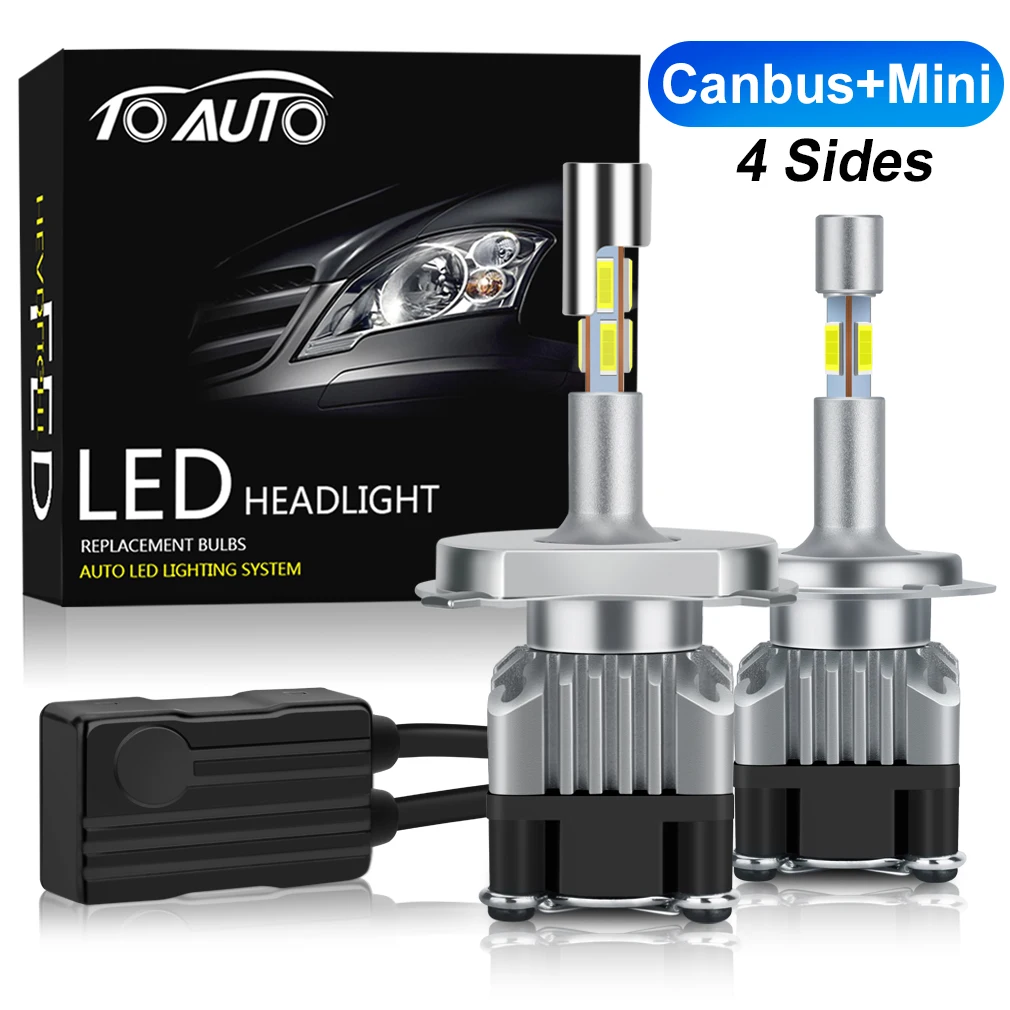 Ceny Canbus Mini 4 strony LED H1 H4 H7 H11 HB4 9006 HB3 9005 światła samochodowe LED żarówki rozświetlające do samochodu 5000K 12V lampa czołowa