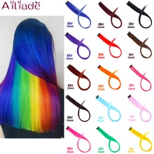 AILIADE пряди волос на клипсах, 20 дюймов, длинные прямые накладные волосы на клипсах, радужные волосы с полосками Омбре, синтетические для женщин