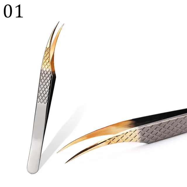 1 Pcs Eyelashes Tweezers Stainless Steel superhard Tweezers High Precision Anti-static tweezers for Eyelash Extensions 30